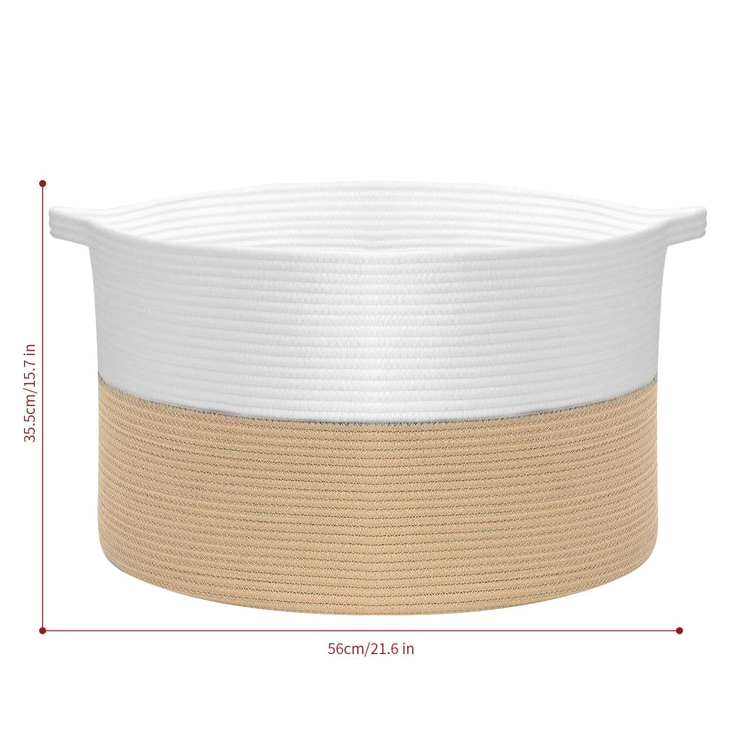Vinsani Laundry Basket White & Coffee