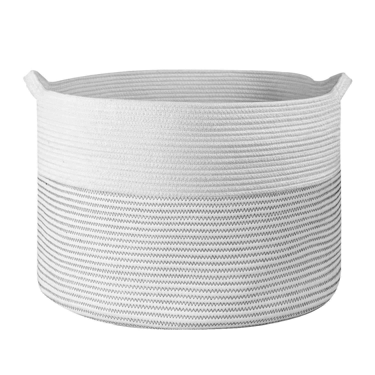 Vinsani Laundry Basket White & L Grey
