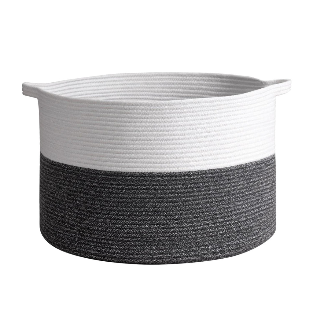 Vinsani Laundry Basket White & D Grey