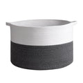 Vinsani Laundry Basket White & D Grey