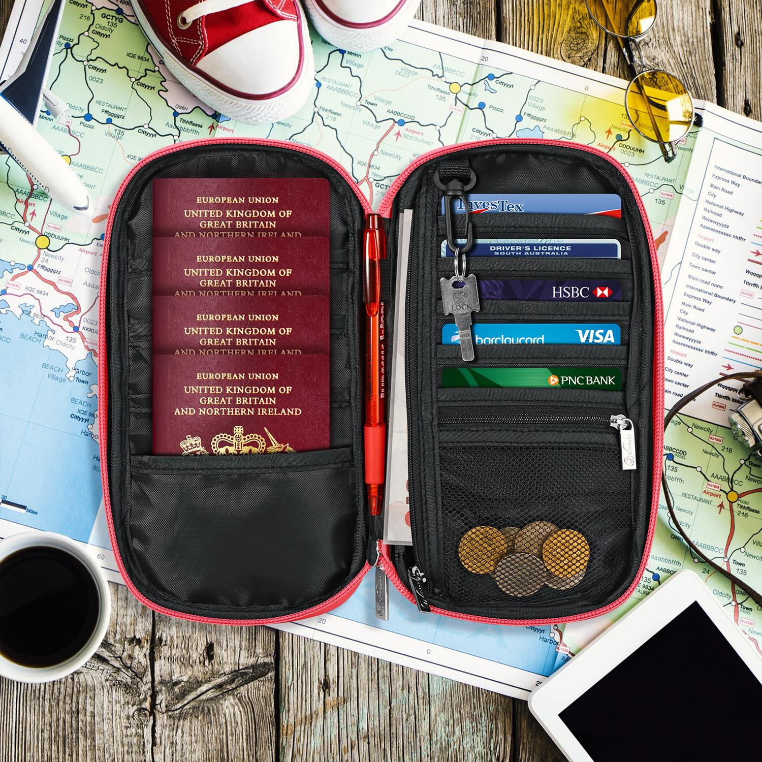 Vinsani Deluxe Passport Org Pink