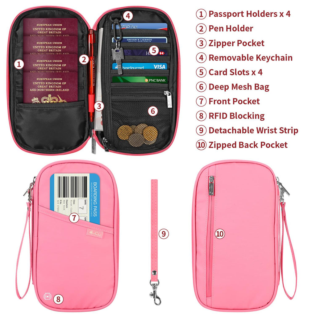 Vinsani Deluxe Passport Org Pink
