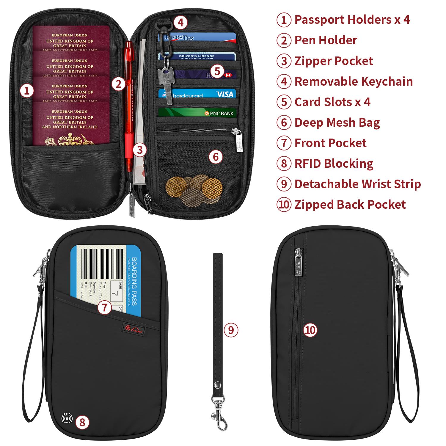 Vinsani Deluxe Passport Org Black