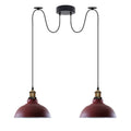Burgundy Vintage 2 Way Ceiling Pendant Light Metal Industrial Style 29cm