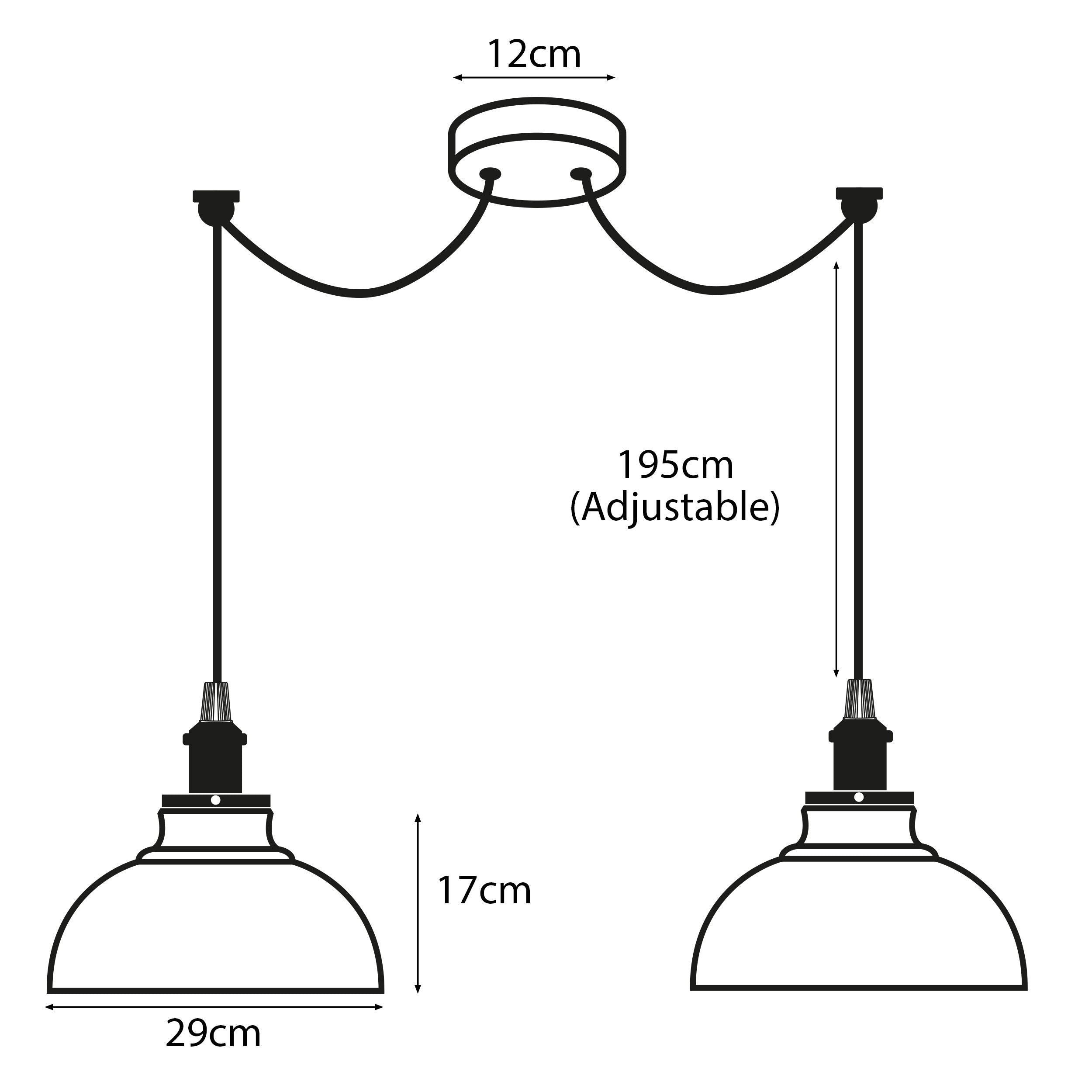 Burgundy Vintage 2 Way Ceiling Pendant Light Metal Industrial Style 29cm