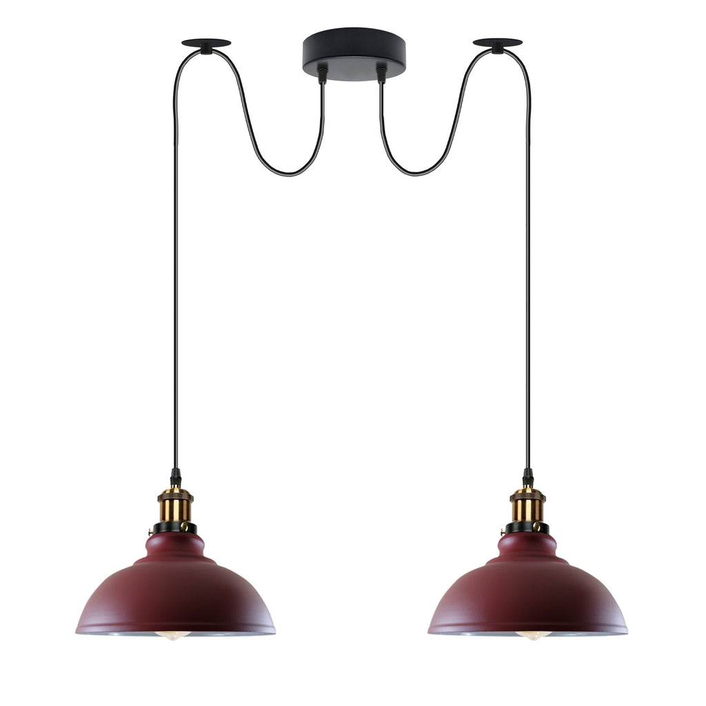 Burgundy Vintage 2 Way Ceiling Pendant Light Metal Industrial Style 29cm