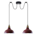 Burgundy Vintage 2 Way Ceiling Pendant Light Metal Industrial Style 29cm