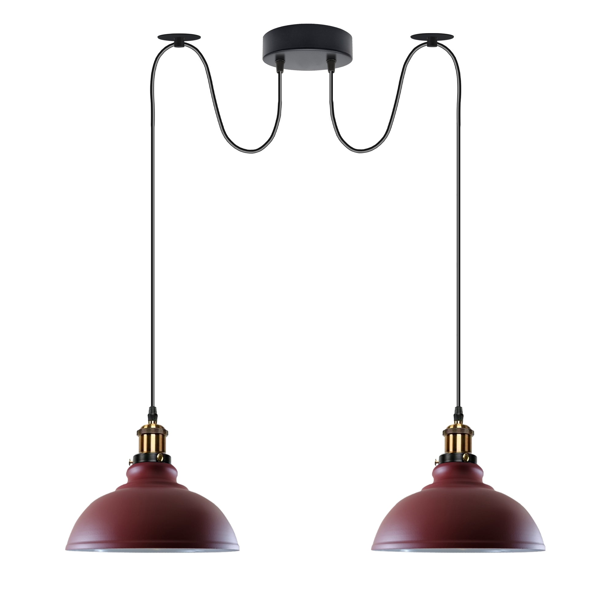 Burgundy Vintage 2 Way Ceiling Pendant Light Metal Industrial Style 29cm