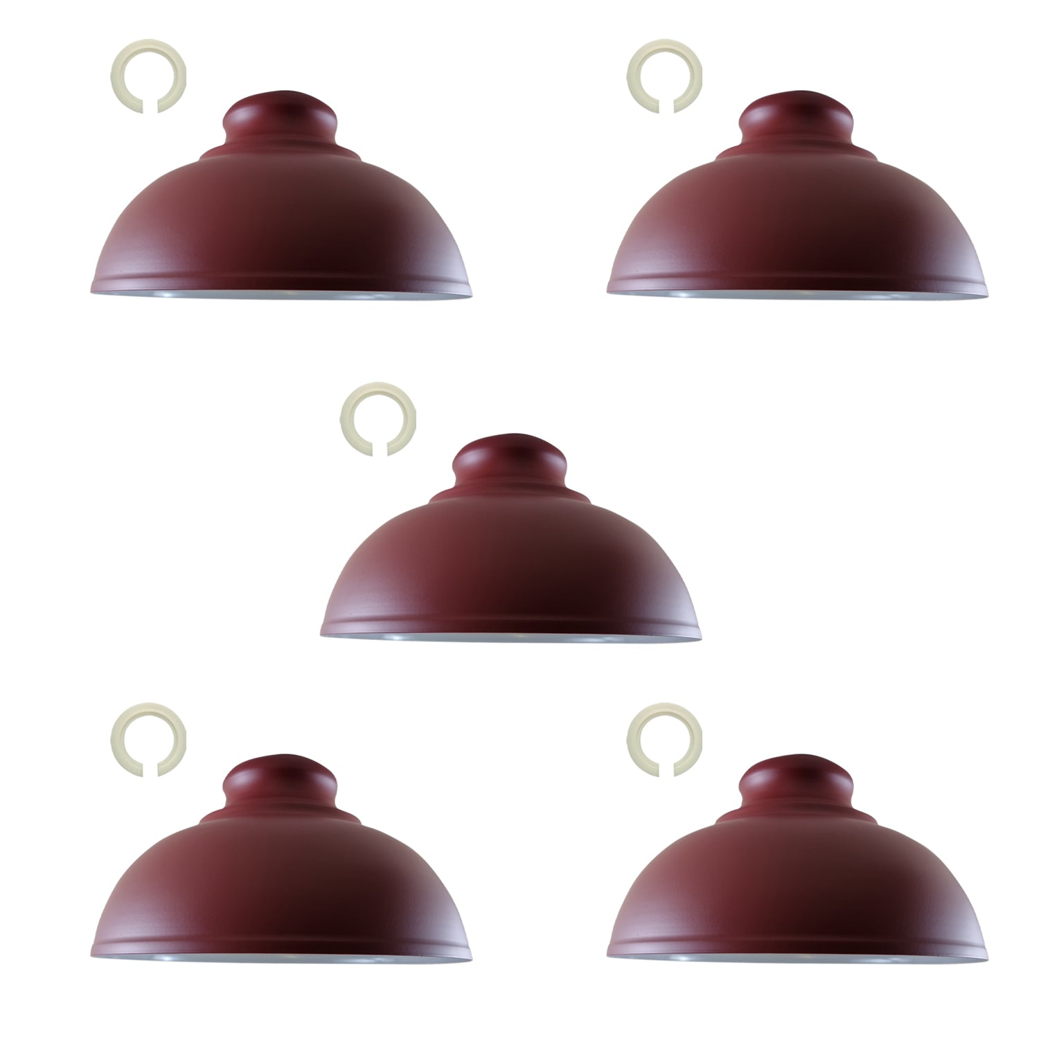 5 Pack vintage curvy shape burgundy lamp shade easy fit E27 base screw type