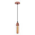 Single Rose Gold Ceiling E27 Pendant Light with Wire Cage