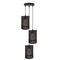3 Head Round Base Natural Wicker Rattan Ceiling Pendant Light Shade E27 Base