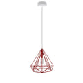 Single Red Vintage Industrial E27 Ceiling Hanging Light Cage Shade Loft Style