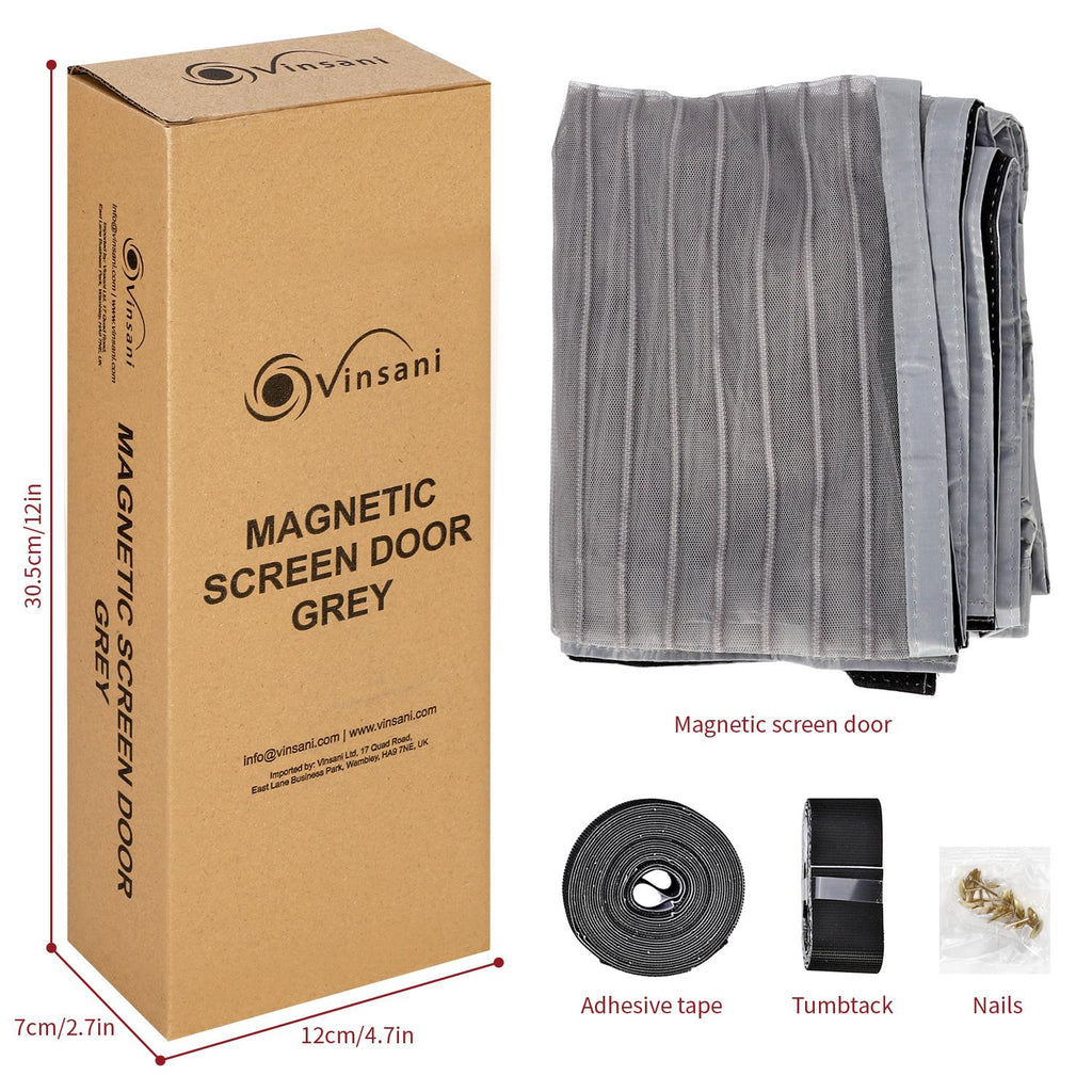 Vinsani Magnetic Screen Door Grey