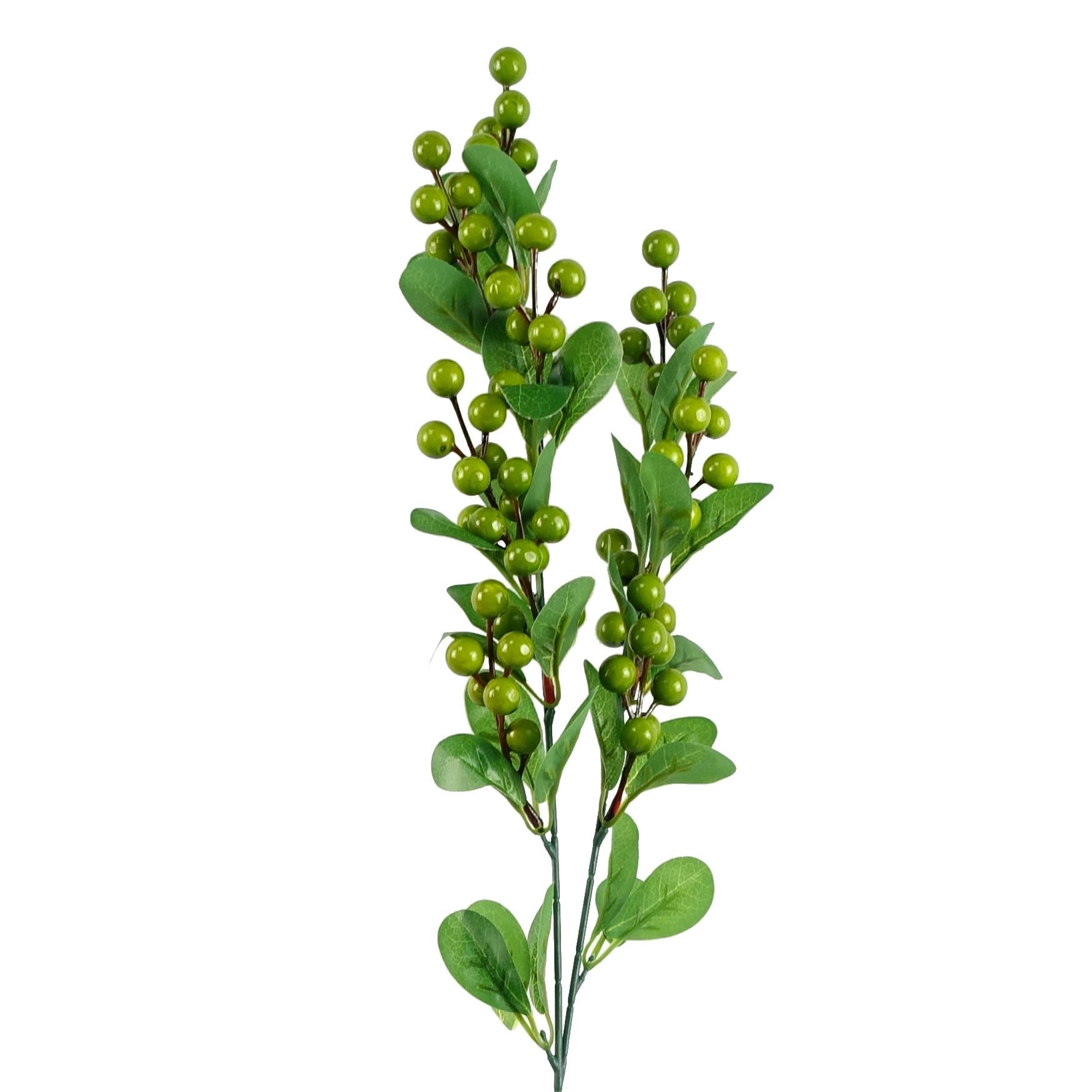 Pack of 6 x 70cm Artificial Green Berry Spray