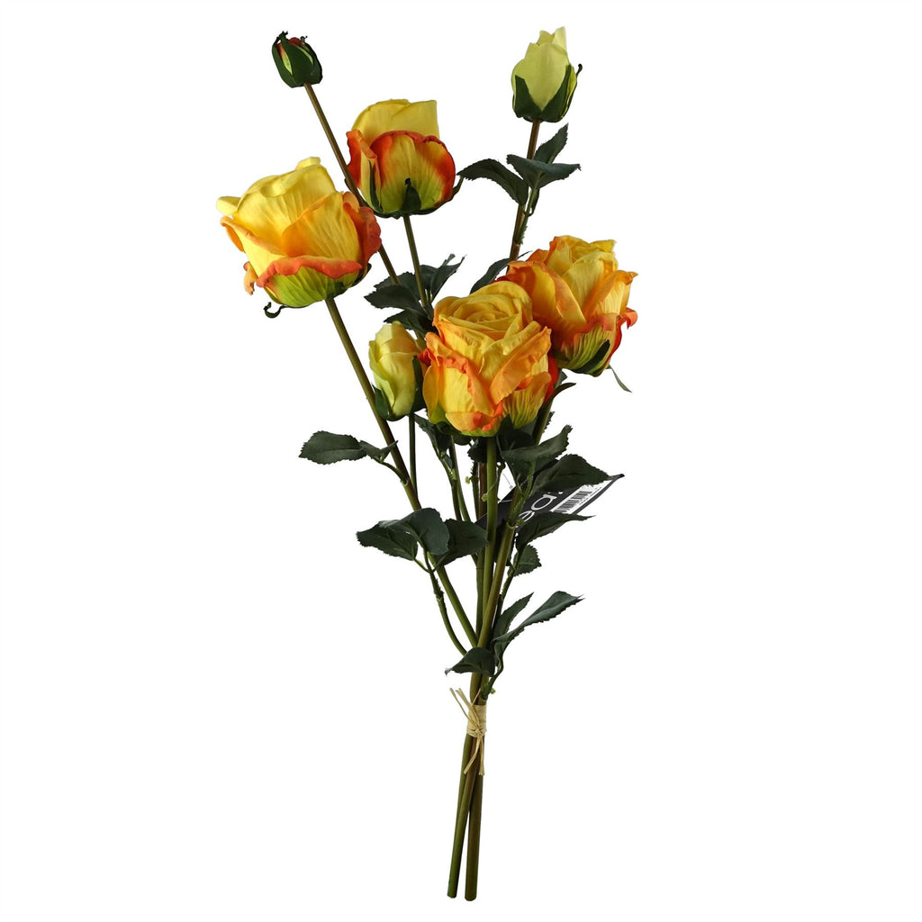 65cm Yellow Rose Display Geometric Glass Vase