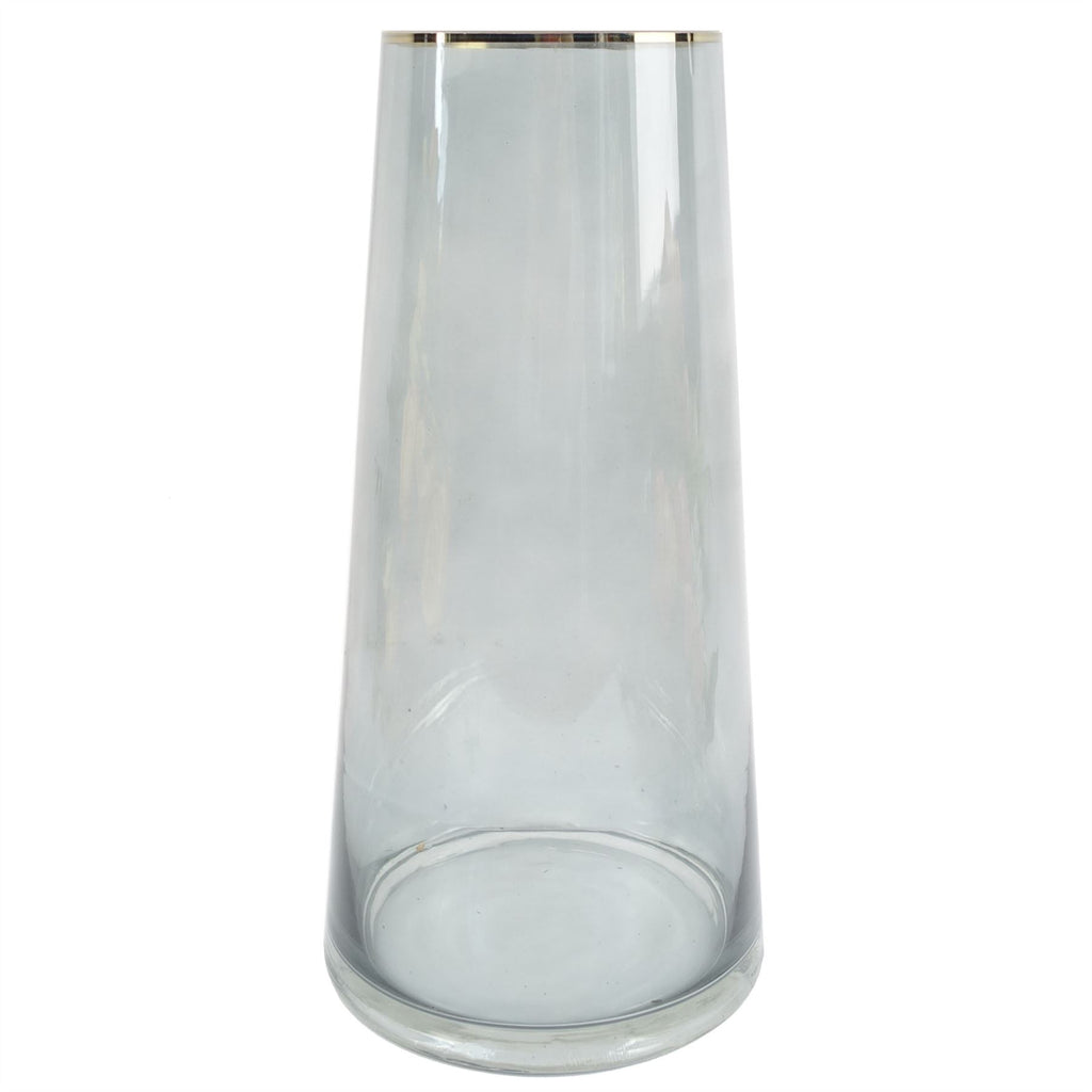 60cm Artificial Berry Delphinium Cream Flower Mix Glass Vase