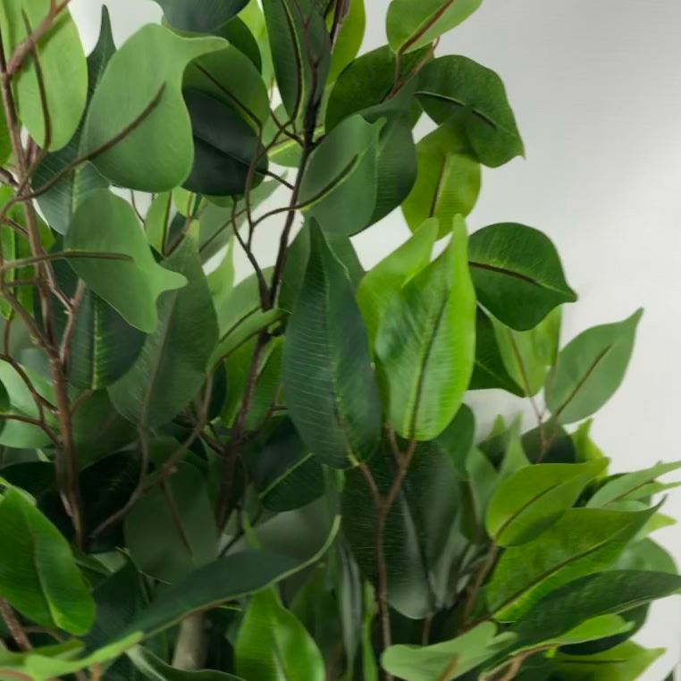 110cm Artificial Evergreen Twist Ficus Tree Gold Planter