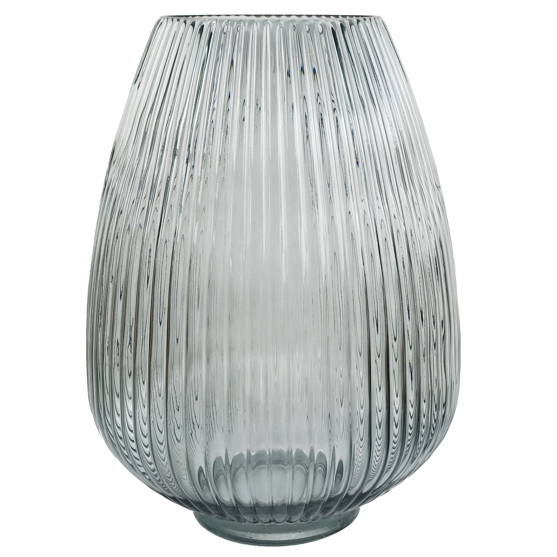 50cm Grey Glass Vase Artificial Chrysanthemums