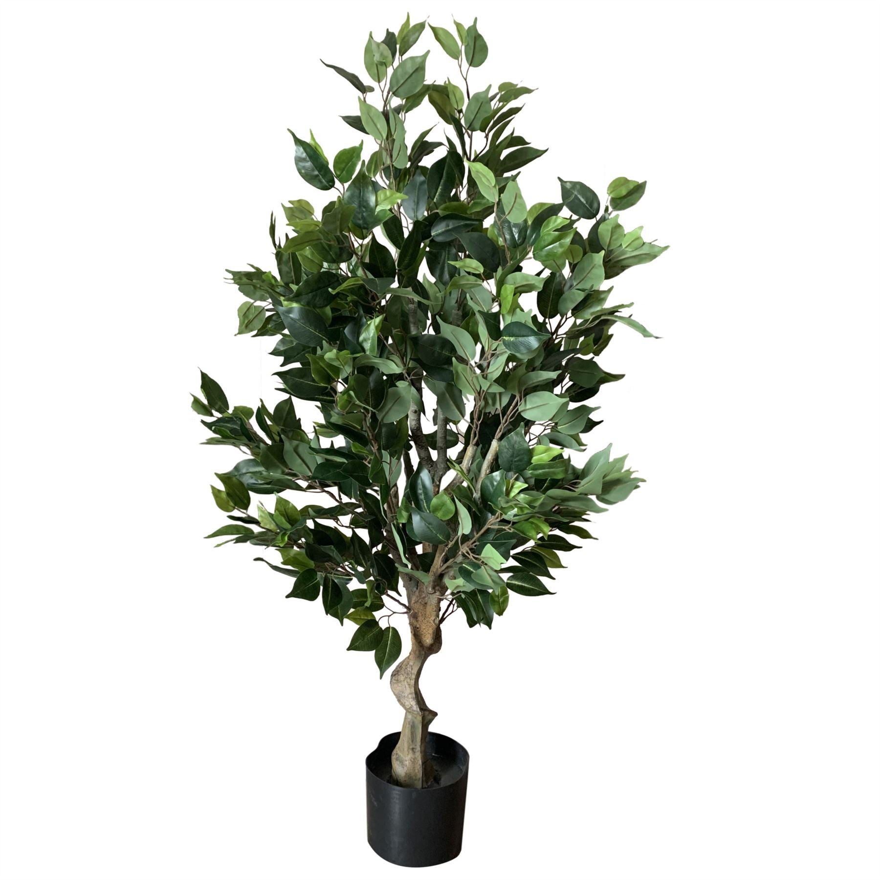 100cm Premium Artificial Ficus Twist Tree Copper Curve Planter
