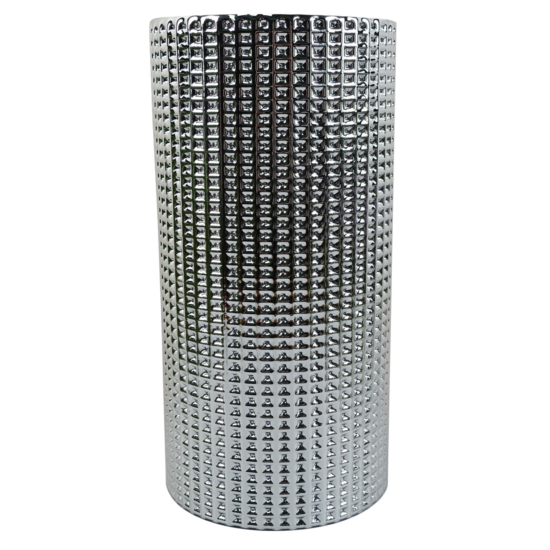 80cm Artificial Red Lily Arrangement Silver Glass Vase