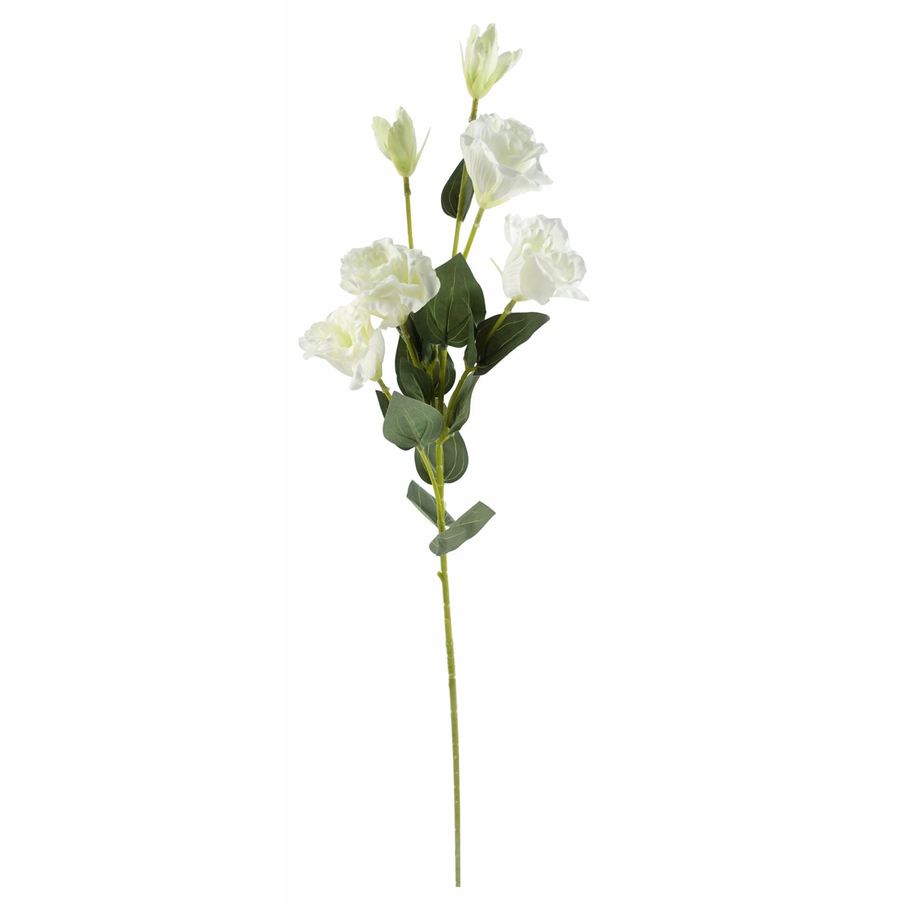 80cm Artificial Red Lily Arrangement Silver Glass Vase