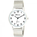 Ravel Men's Basic Classic Easy Read Silver / White Expander Bracelet Watch R0201.01.1