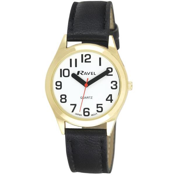 Ravel Men's Classic Strap Watch Black/Gold Watch R0125.02.1