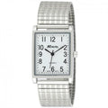 Ravel Men's Basic Classic Rectangular Silver Expander Bracelet Watch R0220.02.1