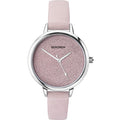 Sekonda Ladies Bling Glitter Dial With Pink Leather Strap Watch 2821