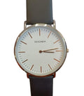 Sekonda Men's Basic White Dial Black Leather strap Watch 1342