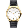 Sekonda Men's Basic White Dial Black Leather Strap Watch 1535