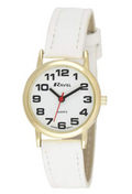 Ravel Men's Basic White Dial White Leather Strap Watch R0105.34.1A