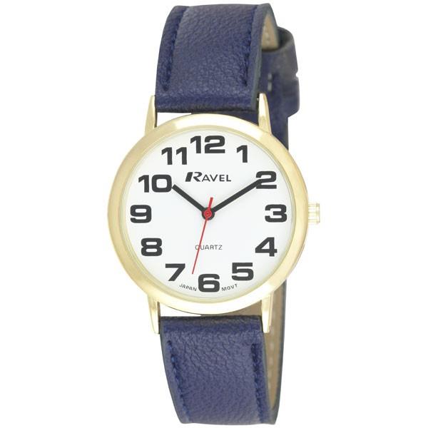 Ravel Men's Basic White Dial Blue Leather Strap Watch R0105.26.1A