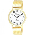 Ravel Men's Basic Gold Strap With White Round Easy Read Dial With Expander Strap