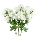 Pack of 6 x 70cm White Artificial Carnation Stem - 24 Flowers