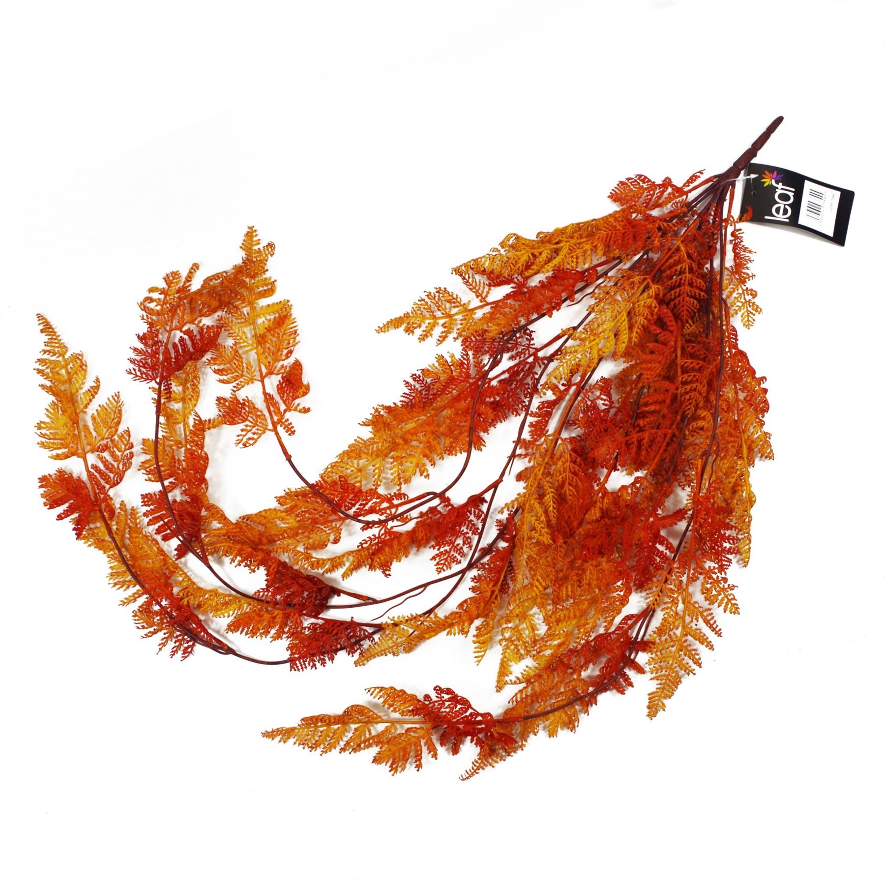 6 x 100cm Artificial Hanging Maidenhair Fern Plant Autumn Orange
