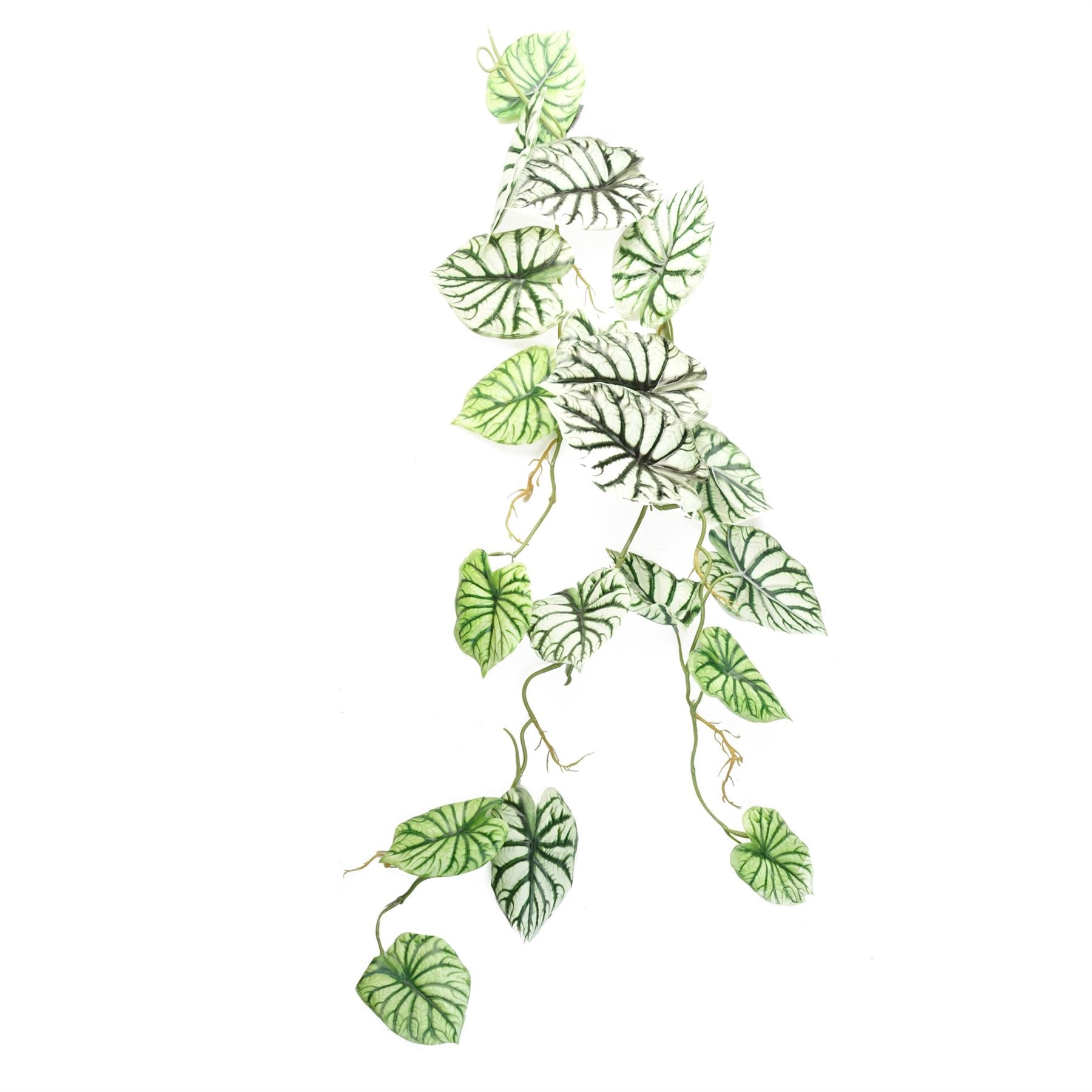 6 x 120cm Artificial Hanging Trailing Plant Alocasia Dragon Scale Light