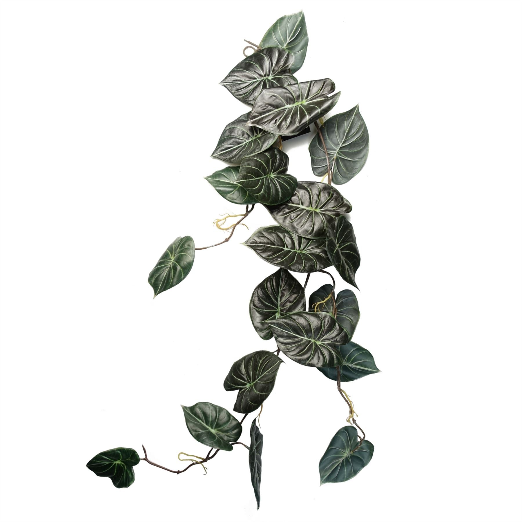 6 x 120cm Artificial Hanging Trailing Plant Alocasia Dragon Scale Dark