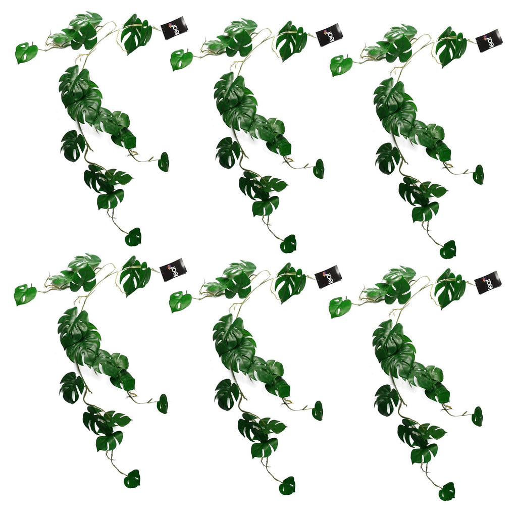 6 x 100cm Artificial Hanging Trailing Monstera Plant