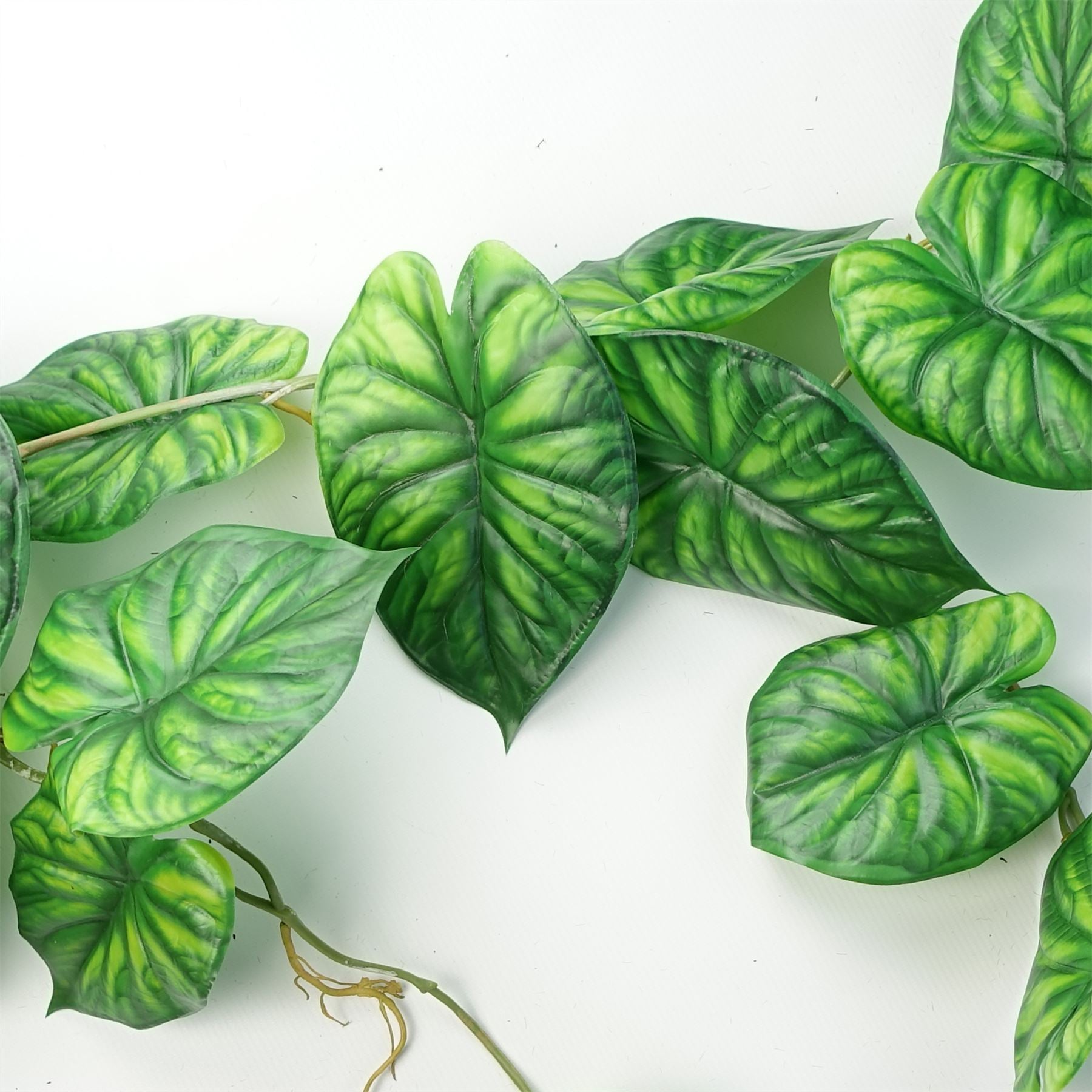 6 x 120cm Artificial Hanging Trailing Plant Alocasia Dragon Scale Green