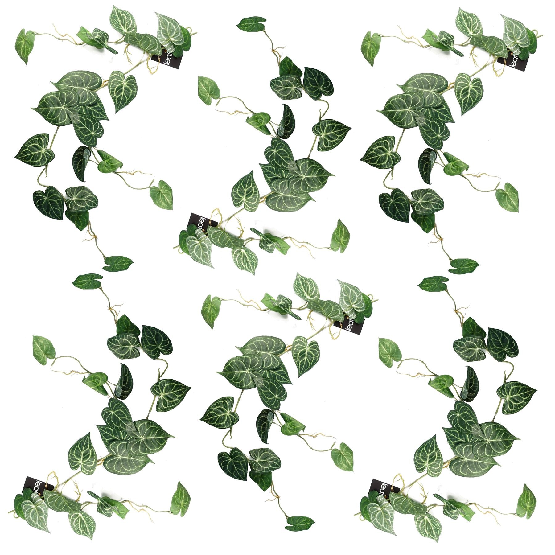 6 x 100cm Artificial Hanging Trailing Rounded Ivy Plant