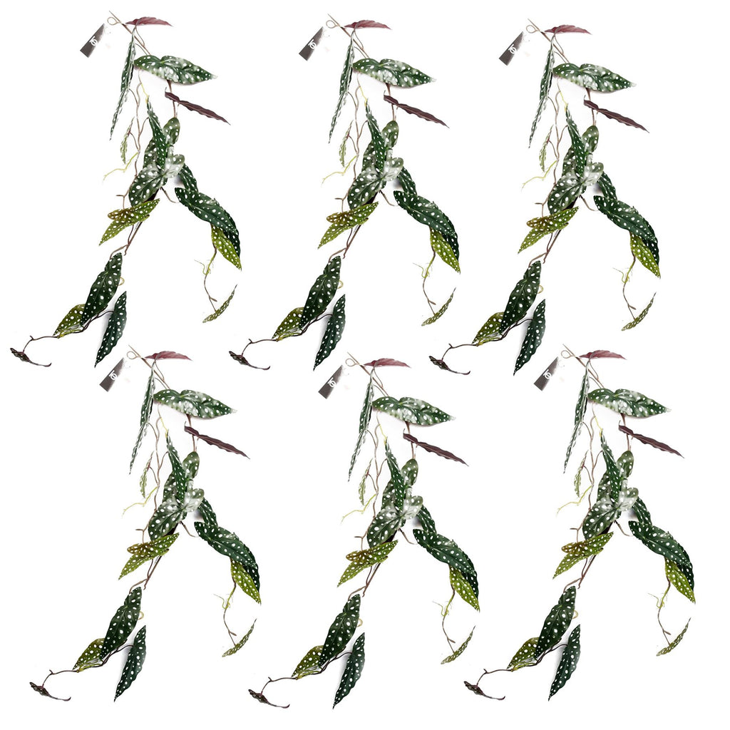 6 x 110cm Artificial Hanging Trailing Begonia Maculata Spotted Plant