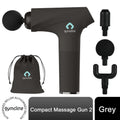 Gymcline Massage Gun Compact Size with 1500mAh Battery & 3 Speed Modes, Grey