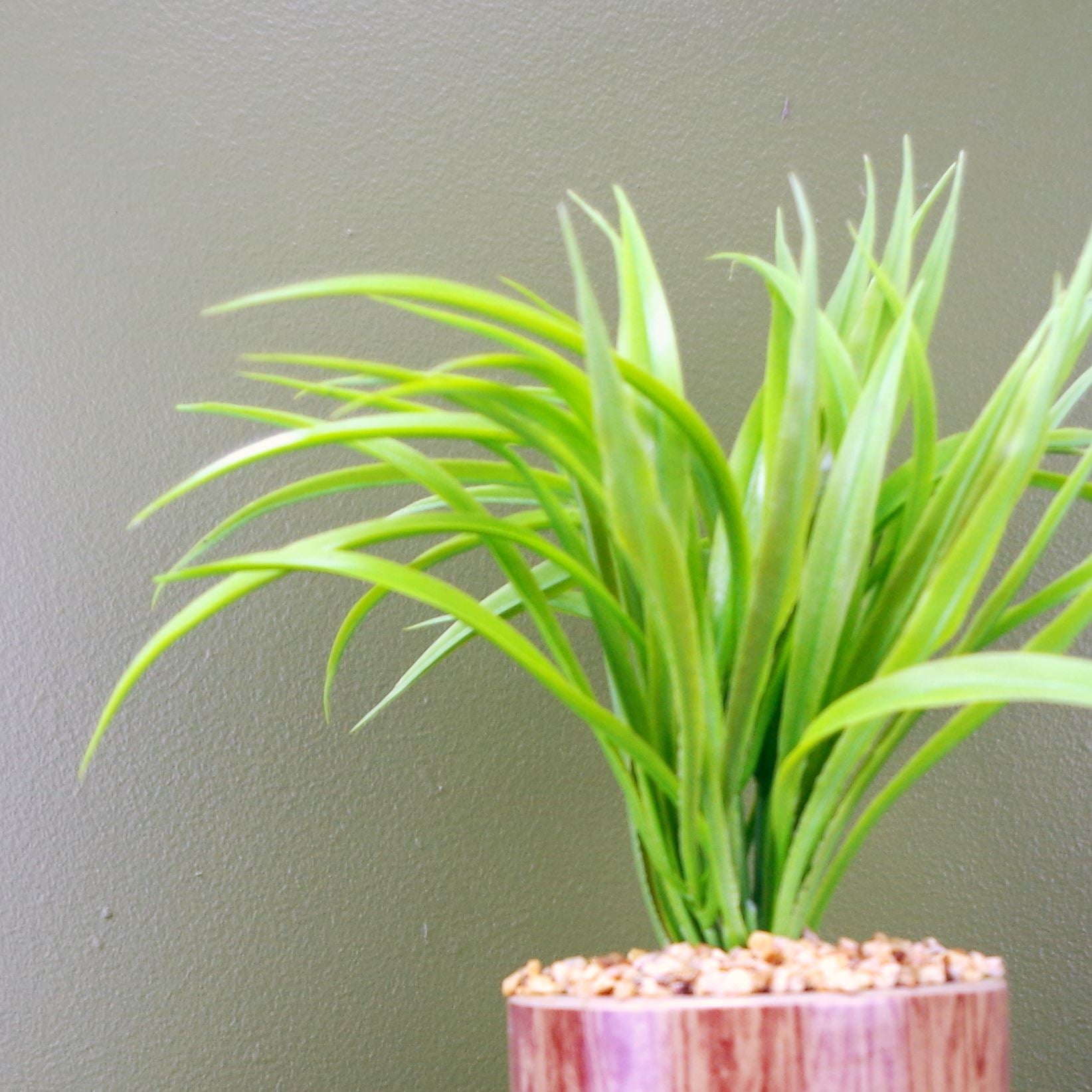 35cm Artificial Grass Plant with Contemporary Ceramic Planter and Metal Stand set