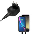 FX Multicoloured Dual USB Mains Charger 2.4 AMP Plug (EU), Black