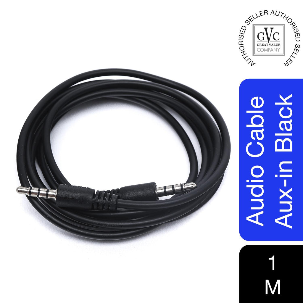 GVC Audio Cable 3.5mm STEREO AUX IN CABLE- 1M – With 2 types of Colour