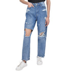 Torn Hem Rip Mom Mid Wash 16