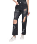 Multi Rip Mom Jean Black 16