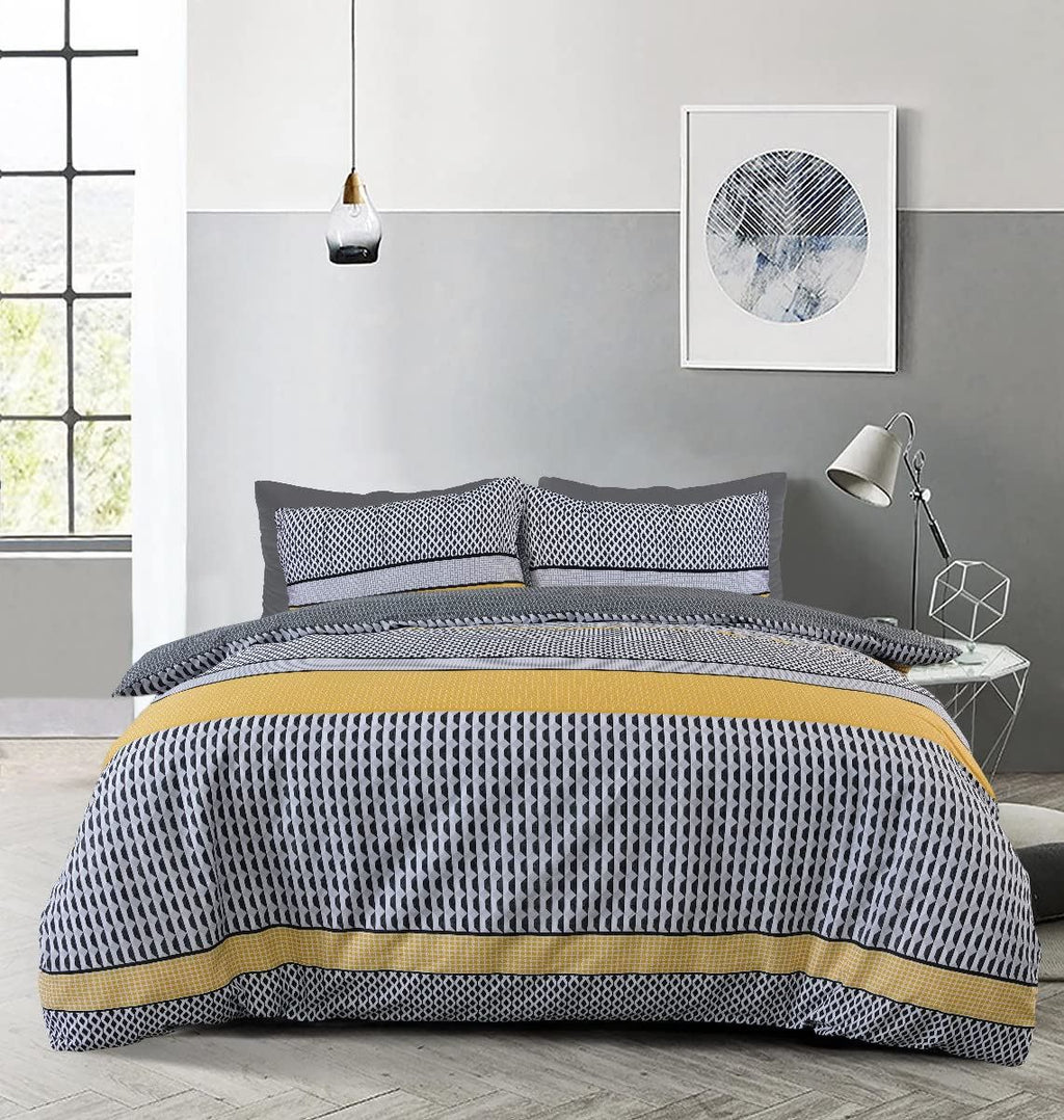 Stripe Geo Mono Duv Set Single