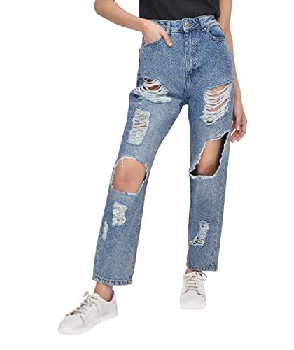 Multi Rip Mom Jean Mid Wash 8